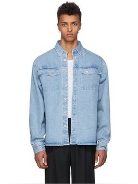 Gosha Rubchinskiy Blue Bleached Denim Shirt Sz M